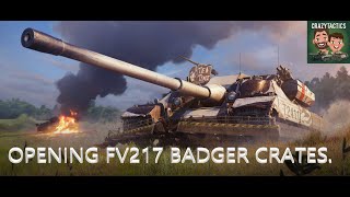 WoT Blitz opening FV217 Badger crates
