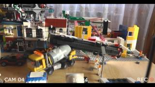 Жесть! падение автокрана (лего), Falling of the mobile crane (lego)