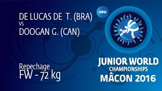 Repechage FW - 72 kg: G. DOOGAN (CAN) df. T. DE LUCAS DE  (BRA) by FALL, 5-6