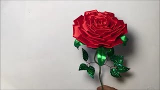 Интерьерная роза из атласной ленты /  Interior rose from satin ribbon
