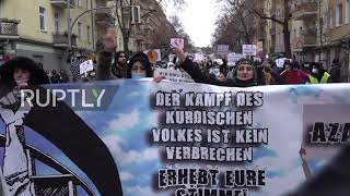 Germany: Police and Kurdish protesters scuffle at march for PKK leader's freedom in Berlin