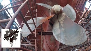 Подъём в док.Внешний осмотр дейдвуда.Заводские мастерские/Docking/Stern tube inspection