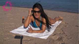 Girl Plays On Beach