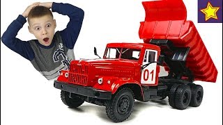 Про пожарные машинки Грузовик КРАЗ тушит пожар в лесу Truck for kids