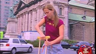 Crutch caught in sewer cover