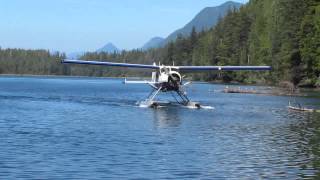 Ill-fated DHC2 Beaver floatplane departing Louie lagoon, BC crashed several weeks later