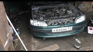 Когда ПЕЖО попало в гараж где стоял Мерс 124.