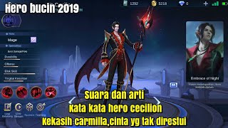 Suara dan arti kata kata hero cecilion~hero bucin 2019~mobile legends