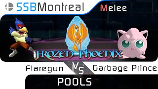 Flaregun (Falco) vs Garbage Prince (Jigglypuff) - SSBM R1 Pools - Frozen Phoenix