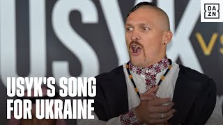 Oleksandr Usyk Starts SINGING For Ukraine After Anthony Joshua Press Conference