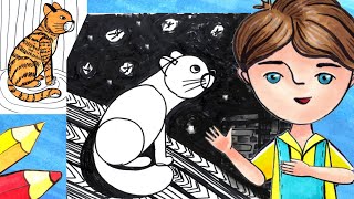 Как нарисовать кошку? Урок рисования для детей 5-8 лет