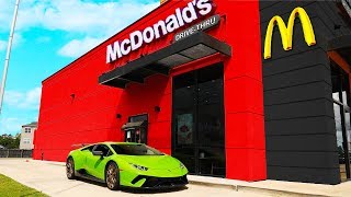 DRIVING MY NEW LAMBORGHINI PERFORMANTE THROUGH MCDONALDS!