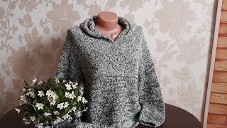 Свитер с капюшоном спицами (толстовка). Часть 5. Фотоальбом.
