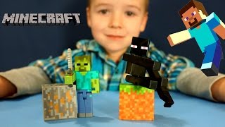 Майнкрафт - игрушки - фигурки из игры - серия 1 - обзор на русском. Minecraft Toys Action Figures.