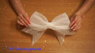 Новогодний бант на ёлку своими руками| DIY|Christmas bow on the Christmas tree