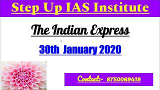30th January 2020 The Indian Express Newspaper Discussion