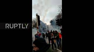 Belgium: Tear gas, water cannons as Brussels protests turn violent