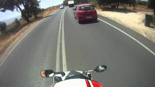 GoPrO on the Helmet! Yamaha R6 ! Wheelie=Σουζα Ακρωτηρι Χανια!