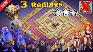 Best Th11 War Base 2018 3 Replays Anti Everything Anti Max Bowler Anti Max Lavaloon Anti Max Troops