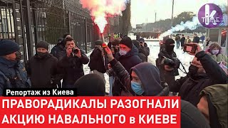 Эксклюзивные кадры. На сторонников Навального в Киеве напали праворадикалы