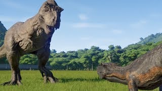 T-Rex(Modified) VS I-Rex, I-Raptor, Spinosaurus, Carnotaurus and Allosaurus - JWE