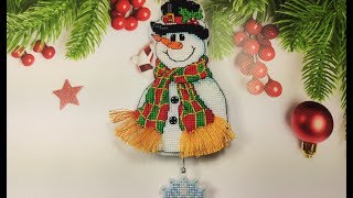 Dimensions "Smiley Snowman".Как сделать кисточки/бахрому на вышивке.