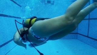 Blond scuba woman
