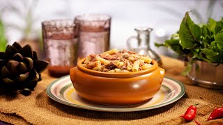 Receitas de família - Rigatone com carne seca da Helena