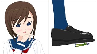 Giantess crush tiny man (animation)
