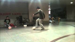 Boys dancing with Soccer balls at Hirakata Station