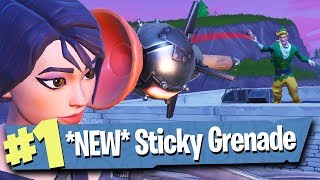 *NEW* CLINGER STICKY GRENADE GAMEPLAY - Fortnite Battle Royale
