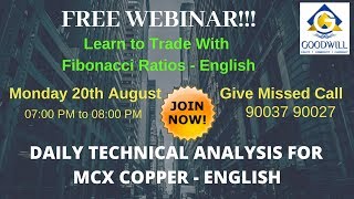 MCX COPPER TRADING TECHNICAL ANALYSIS AUG 20 2018 IN ENGLISH CHENNAI TAMIL NADU INDIA