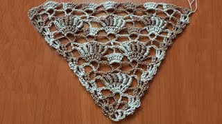 Для левшей. Узор для бактуса. Бактус крючком. Узор для шали. (crochet pattern for left hand)