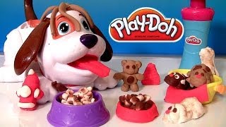 Play Doh Puppies Playset With Kibble Kranker | Play Dough Cute Puppy Bacon & Dog Food Funtoys