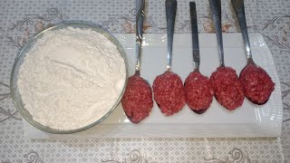 هاتي 5معلاق لحمه مفرومه وشويه دقيق واعملي غداء يقضي ويفيض