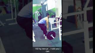 my first 160kg deadlift ever