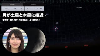 月が土星と木星に接近（今夜から12日にかけて） #月 #土星 #木星