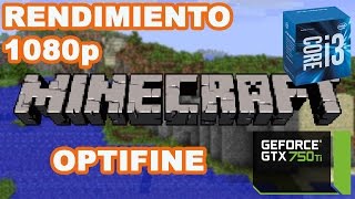 minecraft optifine 1080p -core i3 6100 -gtx 750 ti -settings english-español