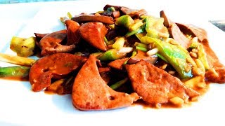 Китайская кухня. Жареная свиная печень по-китайски