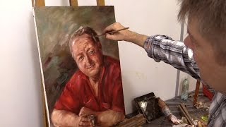 Портрет пожилого мужчины в один сеанс. Живопись маслом. Portrait of the elderly man. Alla prima
