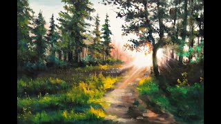 ? ХуДоЖнИкИ | Пейзаж маслом | Утро в лесу | Рисуем руками, бумагой | Александр Григорьев