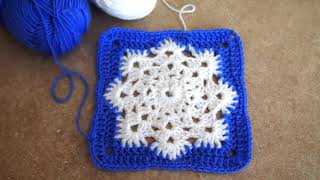 ?️️️Красивый квадратный мотив крючком "Снежинка в окошке" Урок 163  crochet square motif