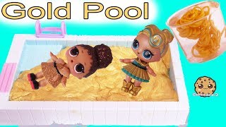 LOL Surprise Dolls Swim In Gold Water ? Golden Metallic DIY Slime Craft Kit