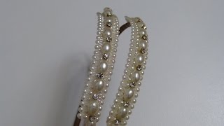 Como decorar Diademas con Strass y perlas,How to decorate Diademas with Strass and pearls,