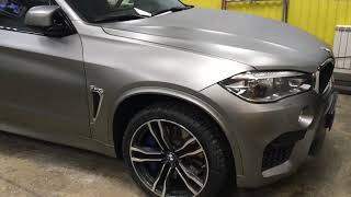Полная оклейка BMW X5M в прозрачный МАТОВЫЙ полиуретан фирмы ХЕКСИС
