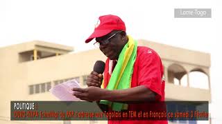 OURO TIKPA Tchatikpi du PNP s'adresse aux Togolais en TEM et en Français ce samedi 3 Février