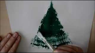 Как нарисовать ёлку в снегу за 2  минуты. Draw a Christmas tree