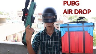 Unboxing & Play With PUBG Airdrop Box - Flare Gun, Shooting PAN,Frag Grenades Toy,Energy Drink