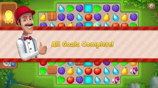 Gardenscapes Level 422 - Hard Level - No Boosters - Bonus Scene With Austin