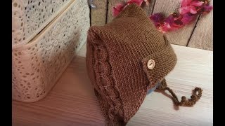 Стильная детская шапка спицами краткое описание работы